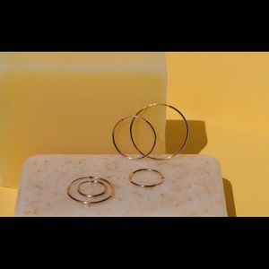 AUrate 14k Gold Trio Set of Hoops